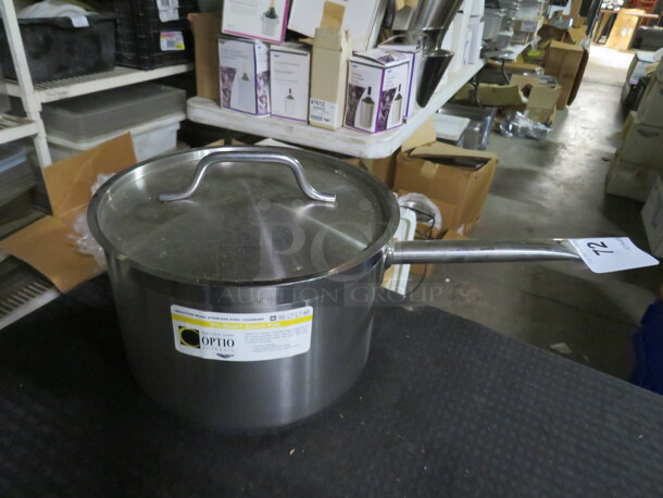 One NEW Vollrath Optio6-3/4 Quart Stainless Steel Saute Pan With Lid. #3806.  - Image 1 of 1