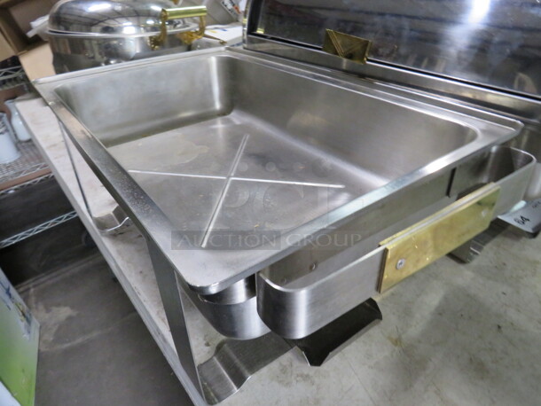 One Stainless Steel Full Size  Chafer With Gold Accents. No LID. - Image 2 of 2