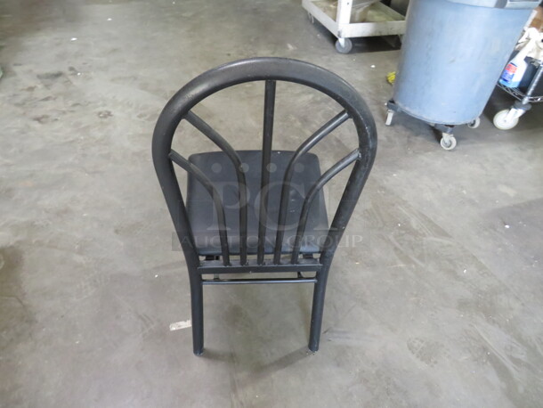 Black Metal Chair With A Black Cushioned Seat. 2XBID - Image 3 of 3