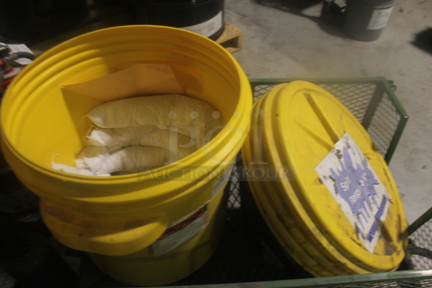 Green Metal Mesh Wagon w/ Contents Including Poly Bin and Fire Extinguishers. Buyer Must Pick Up - We Will Not Ship This Item - Image 4 of 5