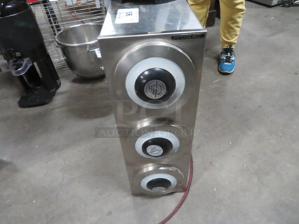 One Stainless Steel Table Top Dispense Rite Triple Spring Loaded Dispenser. 8X24X24