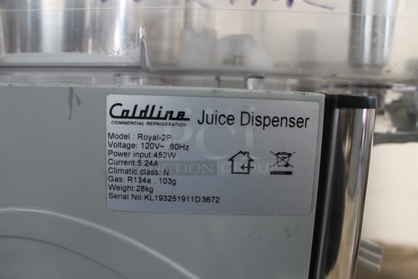 Coldline Royal-2P Stainless Steel Commercial Countertop 2 Hopper Refrigerated Beverage Machine. 120 Volts, 1 Phase. Tested and Powers On But Does Not Get Cold - Image 8 of 8