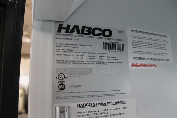 Habco SE18 Metal Commercial Single Door Reach In Cooler Merchandiser w/ Poly Coated Racks. 115 Volts, 1 Phase. Tested and Working! - Image 3 of 4