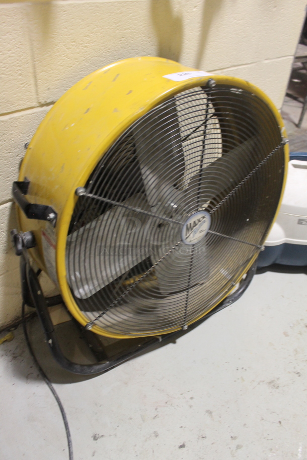Maxx Air Yellow Metal Floor Fan. - Image 2 of 3