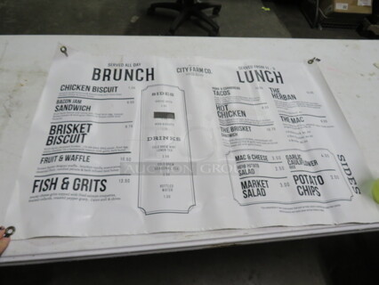 One 23.5X35 Vinyl Menu Sign.