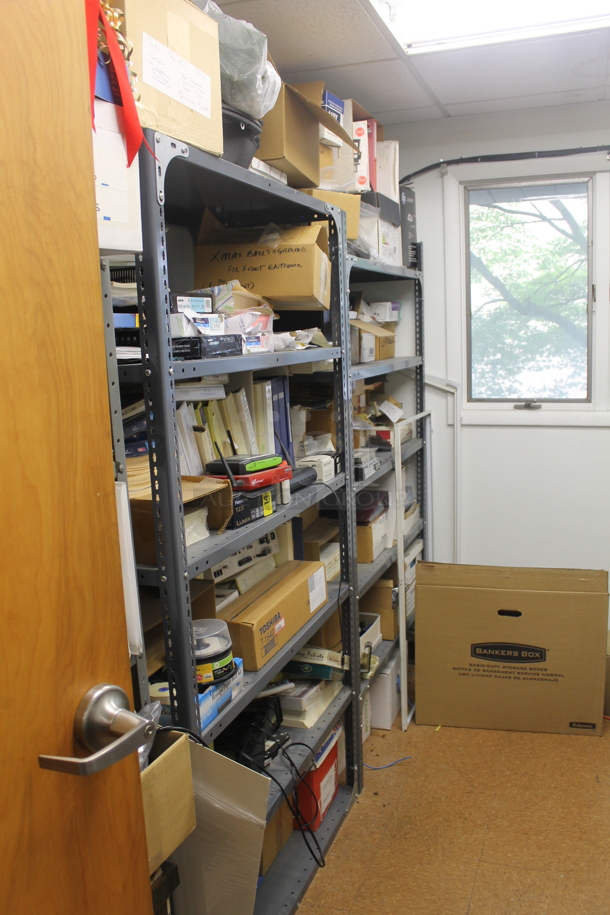 ALL ONE MONEY! ROOM LOT of Various Items Including Tables, Metal Shelving, Office Chair and Computer. BUYER MUST REMOVE. - Image 2 of 12