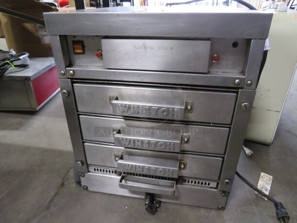One Working Stainless Steel Winston 3 Drawer Warmer. Model# HB30D3GE. 120 Volt.  - Image 2 of 3