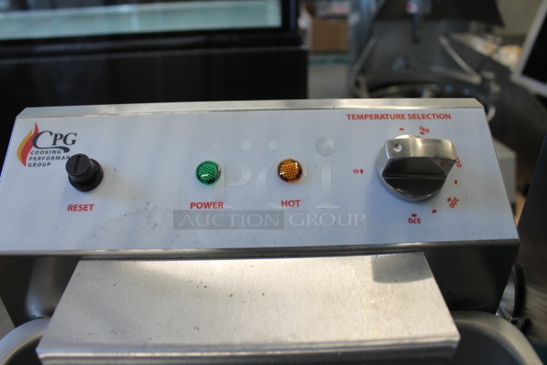 BRAND NEW SCRATCH AND DENT! Cooking Performance Group CPG DF-18-2 Stainless Steel Commercial Countertop Electric Powered 2 Bay Fryer w/ 2 Metal Fry Baskets. 208/240 Volts, 1 Phase. - Image 5 of 10