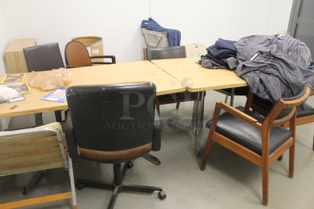 ALL ONE MONEY! ROOM LOT of Various Items Including Chairs, Cooler Freezer Combo, Tables and Clothes. BUYER MUST REMOVE. - Image 2 of 10