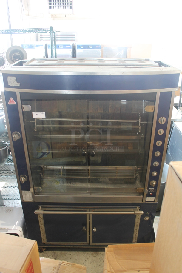 Rotisol Commercial Natural Gas Two-Door Rotisserie Oven, Blue w/ Hood - Image 1 of 7