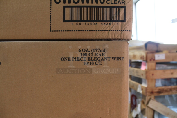 5 Boxes of 100 BRAND NEW! Classicware CWSWN6 Clear Poly Wine Glasses. 5 Times Your Bid! - Image 5 of 5