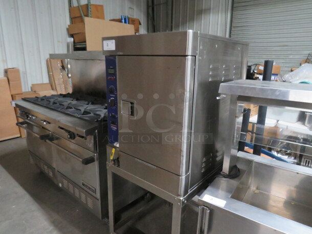 One SS Stellar Steam Pressure Steamer On Stand. Model# Capella. 208 Volt. 3 Phase. 24X29X60 - Image 2 of 3