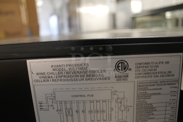 BRAND NEW SCRATCH AND DENT! Avanti WBC19DZ 19 Bottle / 66 Can Stainless Steel Side By Side Dual Zone Wine Chiller/Beverage Cooler. 115V. Tested And Working!  - Image 5 of 6