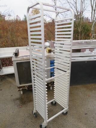 One Winholt Half Size Speed Rack On Casters. 20X14X71