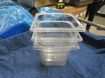 1/6 Size 6 Inch Deep Food Storage Container. 3XBID