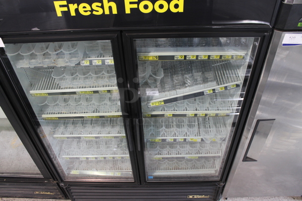 2014 True GDM-49-LD ENERGY STAR Metal Commercial 2 Door Reach In Cooler Merchandiser w/ Poly Coated Racks and Drink Sliders. 115 Volts, 1 Phase. Tested and Working!