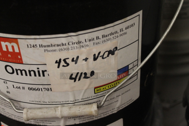 ALL ONE MONEY! Lot of Various Buckets Including Ricon, Dynasylan Glymo and Calcined Aluminum Silicate. BUYER MUST REMOVE. - Image 7 of 9