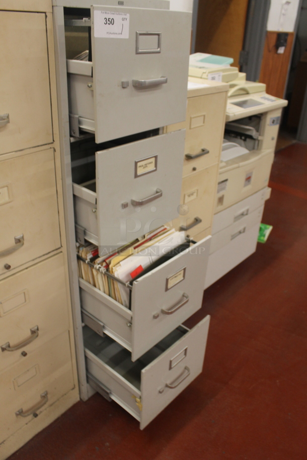 Gray Metal 4 Drawer Filing Cabinet w/ Contents. BUYER MUST REMOVE. - Image 4 of 4