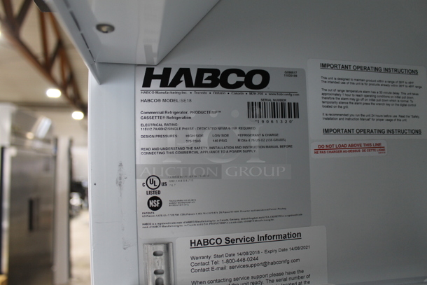 2019 Habco SE18HC Metal Commercial Single Door Reach In Cooler Merchandiser w/ Poly Coated Racks. 115 Volts, 1 Phase. Tested and Working! - Image 4 of 4