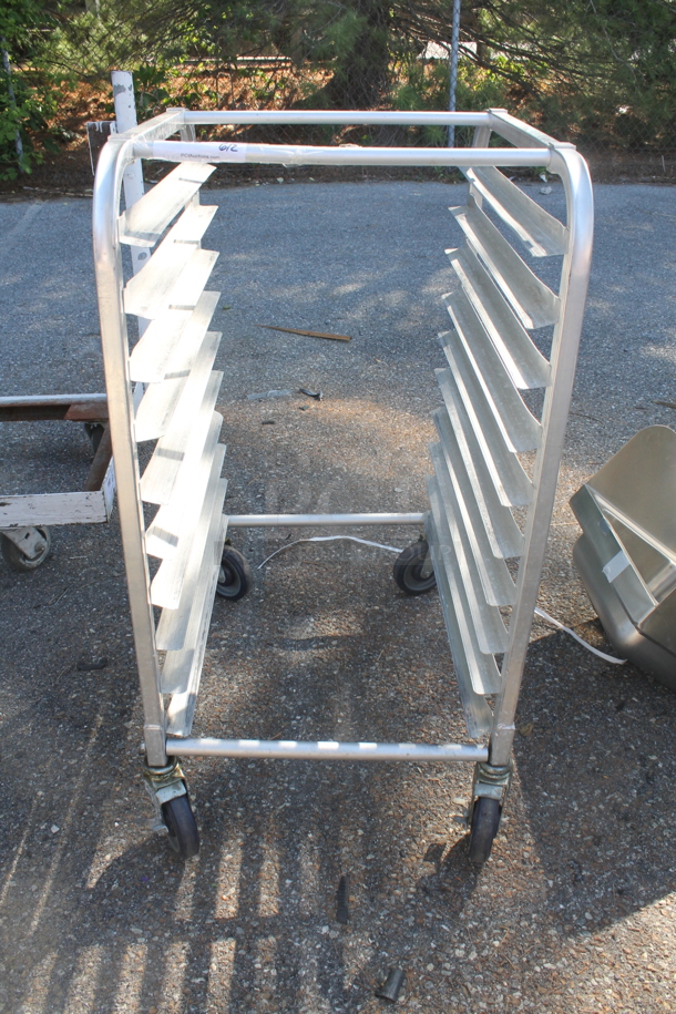 Regency 600PR103K Commercial Aluminum 10 Pan End Load Half Height  Sheet Pan Rack on Commercial Casters. - Image 1 of 4