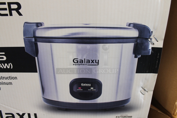 BRAND NEW IN BOX! Galaxy 177GRCS60 Stainless Steel Commercial Countertop Rice Cooker Warmer. 120 Volts, 1 Phase.  - Image 3 of 4