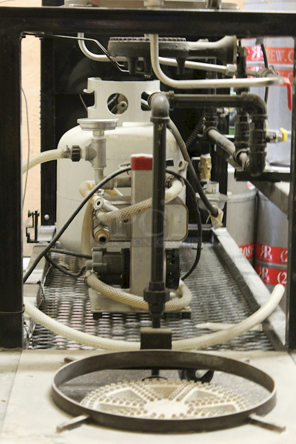 PRO-LEVEL! Sabco Brew-Magic V350MS Home Brew System! Includes 3 kettles With Direct Fire, Mash Tun and Boil Kettle Has False Bottom, RIMS Tube and Pump For Continuous Recirculation, Vision 350 Touchscreen Controller, Propane Tank & Heavy Duty Steel Cart on Commercial Casters - Image 7 of 11