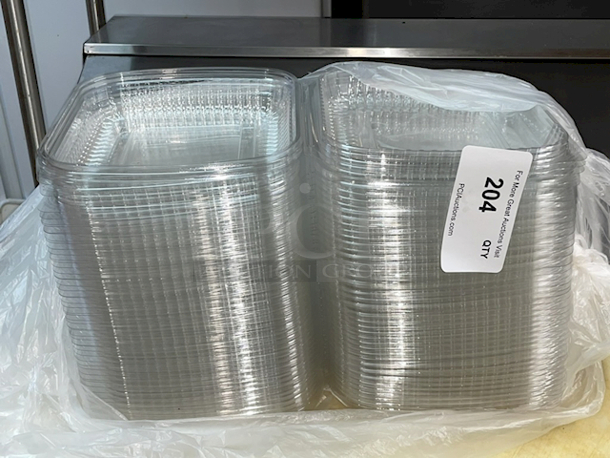 FAT STACK! Single Use Clamshell To Go Containers.  - Image 1 of 1