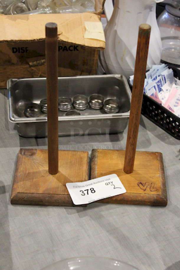 NICE! 2 Wooden Paper Towel Holders. 
2x Your Bid