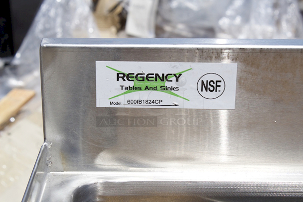 BRAND NEW SCRATCH & DENT! Regency 18" x 24" Underbar Ice Bin with 7 Circuit Post-Mix Cold Plate and Bottle Holders - 51 lb. 24x18-1/2x33 Back Right Leg Is Damaged.  - Image 10 of 10