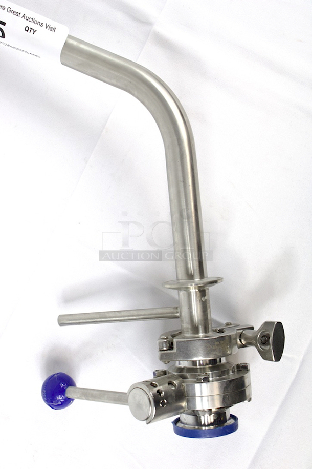 NEW/NEVER USED 60 Degree Rotating Racking Arm With Tri-Clamp & Butterfly Valve - Image 3 of 4