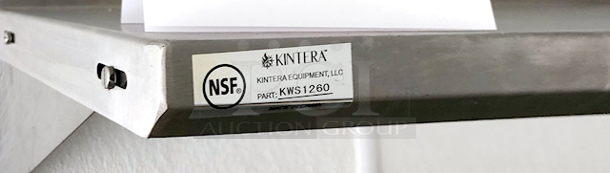 NEW! Used Less Than 6 Months!! Kintera KWS1260 12" x 60" Stainless Wall Mount Shelf w/ Mounting Brackets - Image 2 of 2