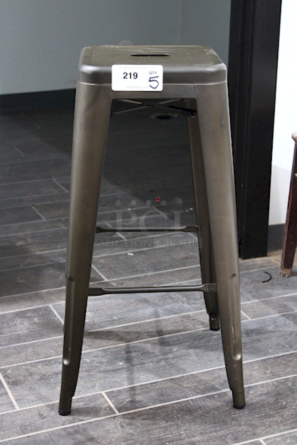 FABULOUS! FDW Metal TDS-430-Bronze Bar Stools , Counter Height, Stackable, Indoor Outdoor 16-1/2x16-1/2x30. 5x Your Bid - Image 3 of 4