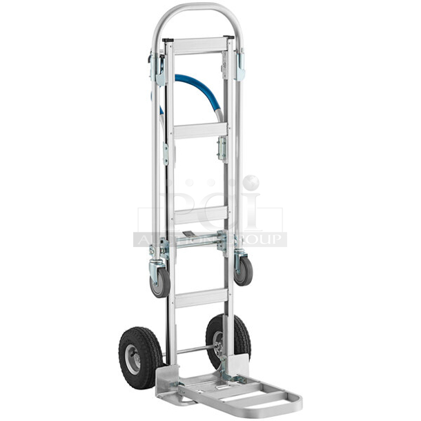 BRAND NEW SCRATCH & DENT! Lavex 750 lb. 2-in-1 Convertible Hand Truck with Nose Plate and Pneumatic Wheels - Image 1 of 4