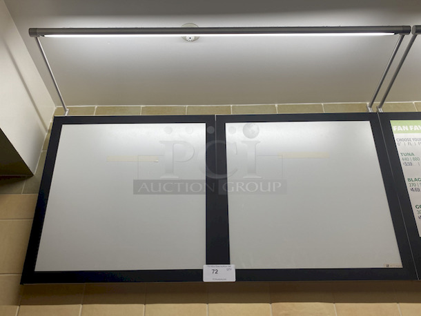 Visual Graphic Systems Full Size Illuminated Magnetic Menu Board. Easily Change Menu By Pulling Back The Magnetic Boarder.  - Image 2 of 2