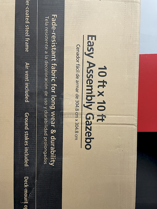 PERFECT FOR THE COOK OUT!! Mainstays 10ft x 10ft Easy Assembly Gazebo – 120” x 120” x 111.8”  - Image 3 of 3