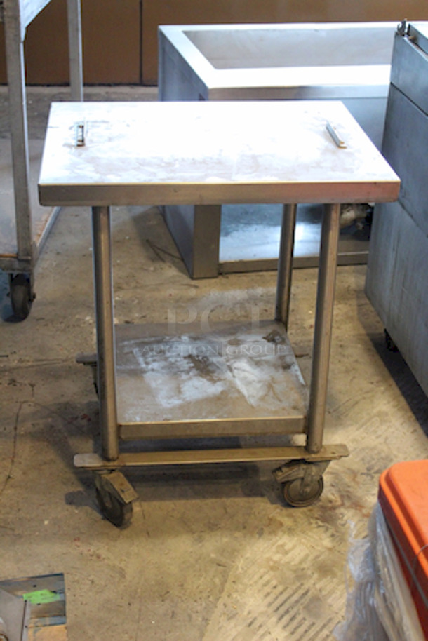 Amazing Stainless Steel Equipment Stand With Under-Shelf On Commercial Casters. Approximate Dimensions: 30x24x30  - Image 2 of 2