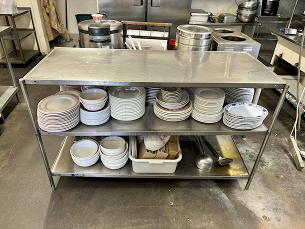 5ft Stainless Steel Work Table With (2) Under-shelves. 60x25x35 - Image 1 of 3