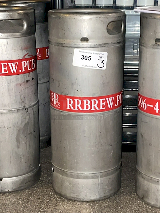 SWEET! ?Stainless Steel 1/6 Barrel Kegs, Sankey ? 1/6 barrel (20 Ltr) = 5.2 gallons = 41 pints = 55 12oz bottles (Sixtel). 3x Your Bid - Image 1 of 1