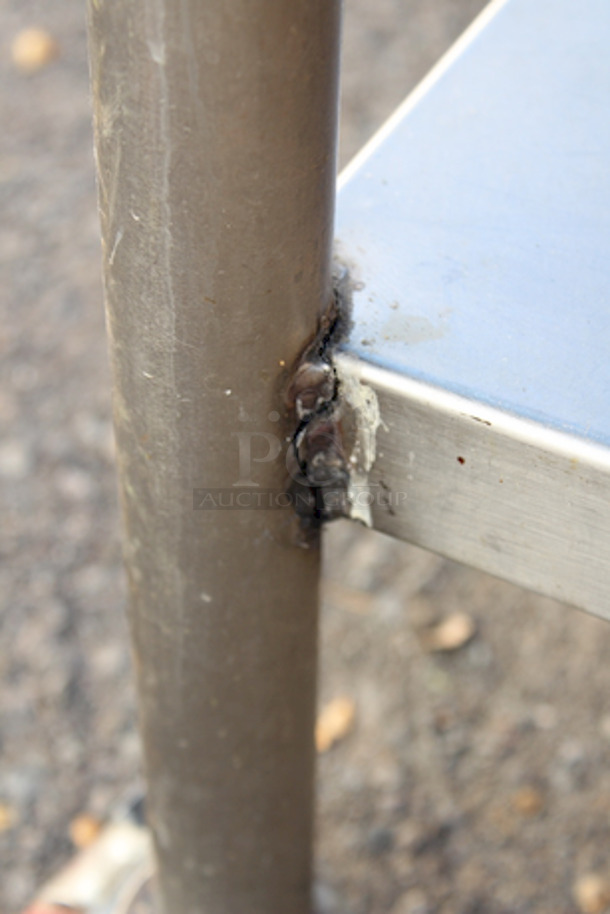 Stainless Steel Table With Undershelf and Can Opener (Welds On Undershelf Are Damaged) 72x39x39 - Image 9 of 10