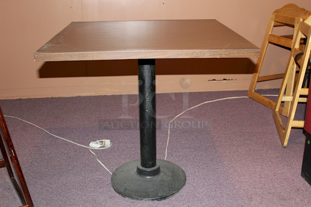 PERFECT! 30” Square Wood Table With Heavy Duty Weighted Round Base 30x30x29 - Image 3 of 4