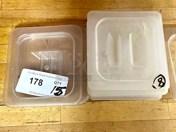 Food Pan Lids: Metal, Plastic, Solid & Slotted. 1/6 Pan & 1/9 Pan Sizes. 15x Your Bid - Image 2 of 8