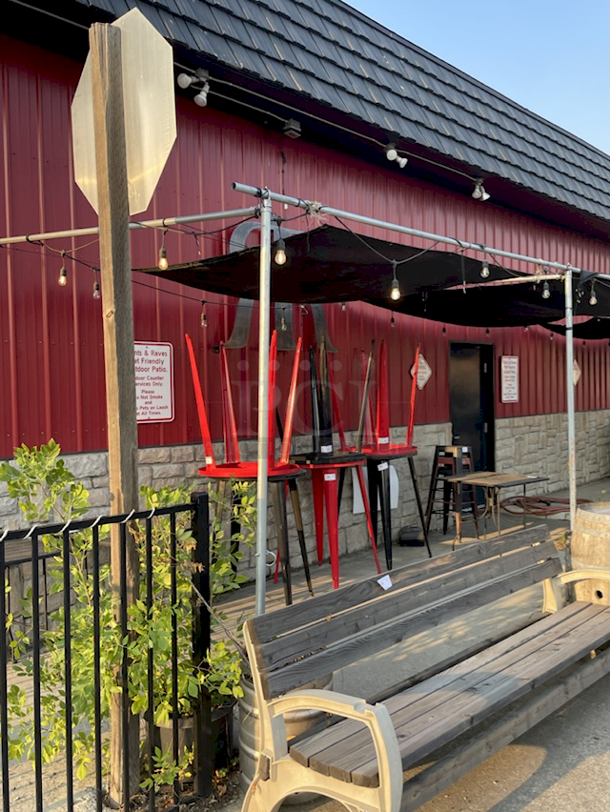 MASSIVE!! 5 Section Outdoor Patio Shade With Lighting.  - Image 6 of 12