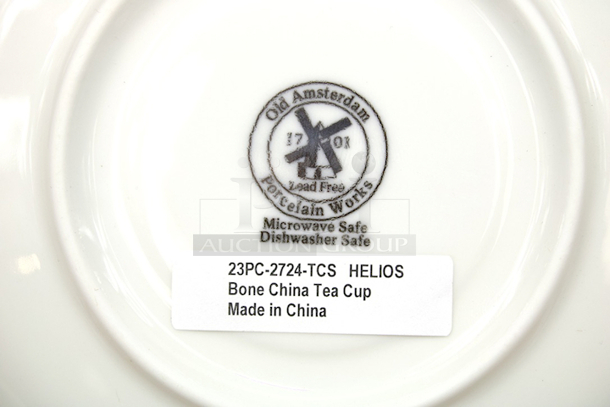 NEW/IN THE BOX (28) Old Amsterdam Porcelain Works #2724-TCup HELIOS Bone China Tea Cup and Saucer Sets. 28x Your Bid
 - Image 3 of 5
