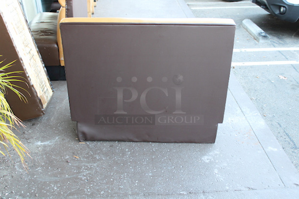 NICE! Wood Framed Brown & Tan Padded Booth Seat. 45x26x36-1/2 - Image 3 of 5