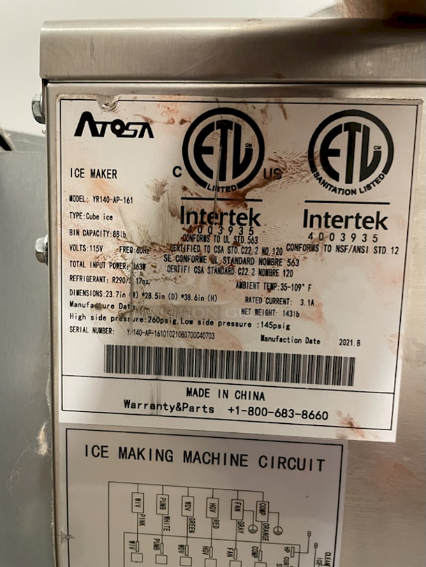 Atosa YR140-AP-161 Ice Machine  - Image 4 of 5