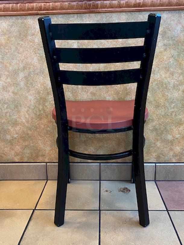 AMAZING! Group of 3 Plymold Quest Ladderback Steel Chairs.
18x18x31-1/2.

3x Your Bid. - Image 4 of 5