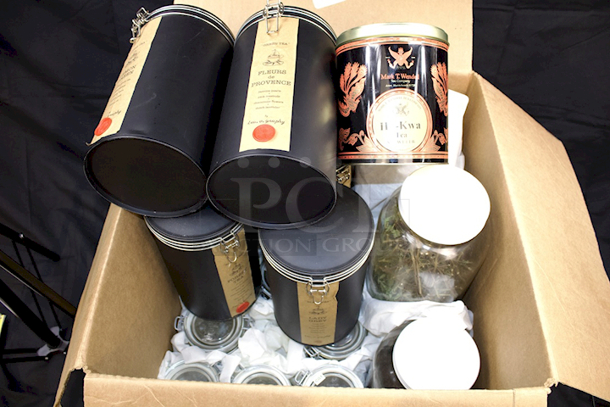 TREASURE CHEST!! Over 15 Different Containers of High Quality Teas and Tea Blends In Commercial Grade Resealable Glass & Metal Containers.  - Image 3 of 3