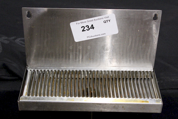 NICE!  Wall Mount Drip Tray – Brushed Stainless – With Drain - Image 5 of 5