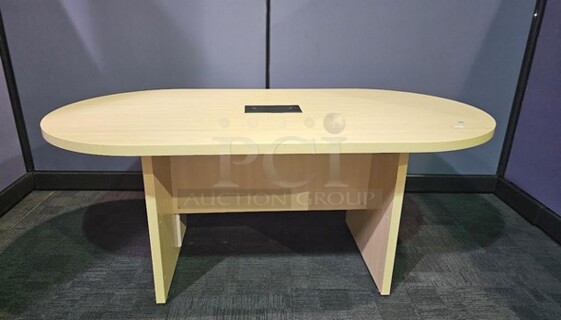 Office Source brand, light colored wooden conference table. This is a very sturdy and well-made table in great condition! 30” H x 72” W.  

