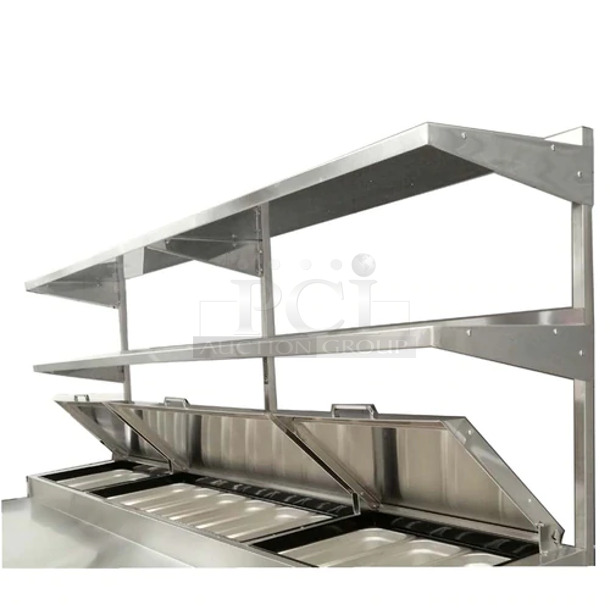 BRAND NEW IN BOX! Mix Rite Model MROS-44P Stainless Steel Double Over Shelf for Prep Table. Stock Picture Used For Gallery Picture